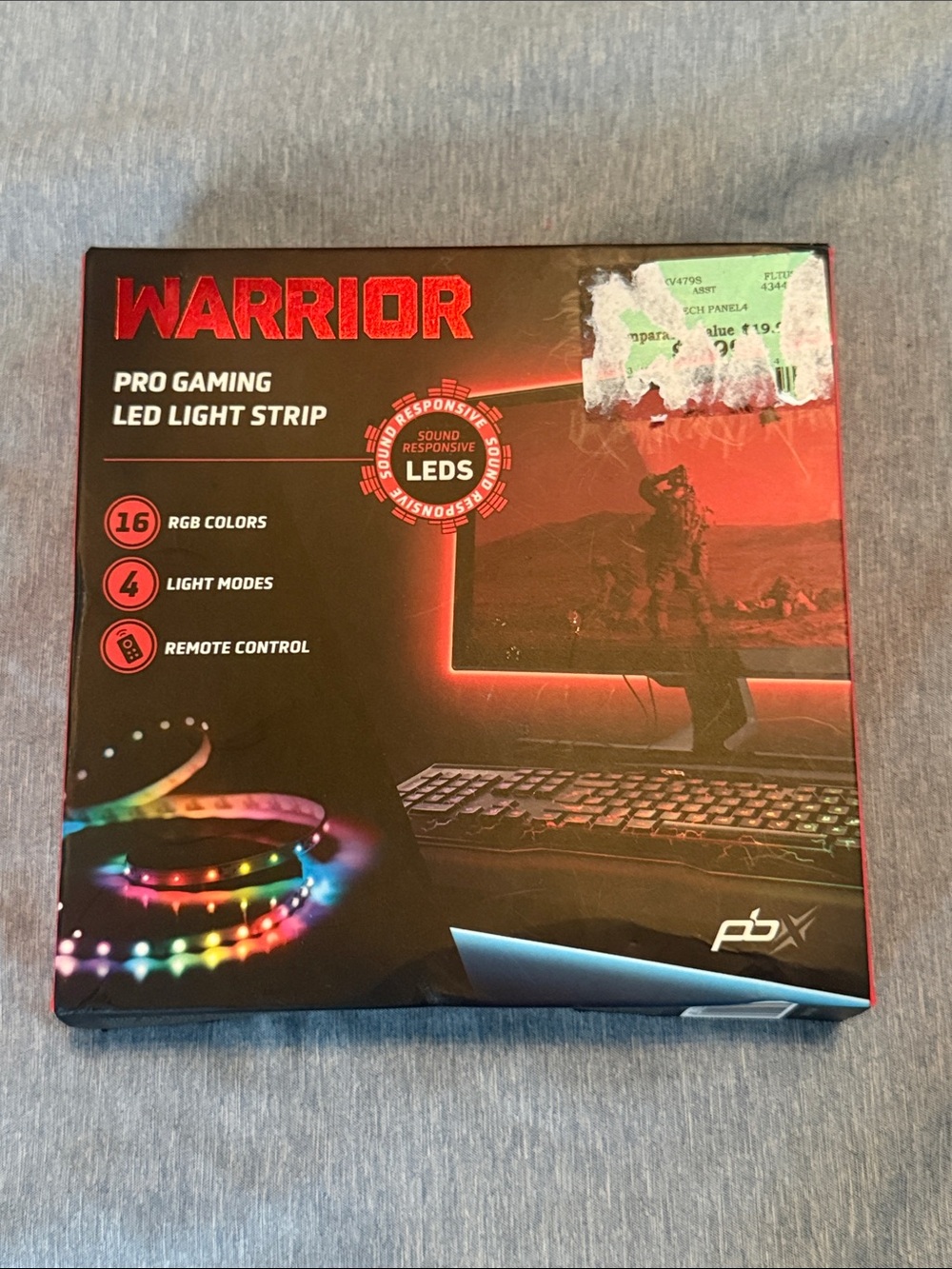 WARRIOR Pro Gaming LED Light Strip - 16 Vibrant Colors, 6.6 FT.